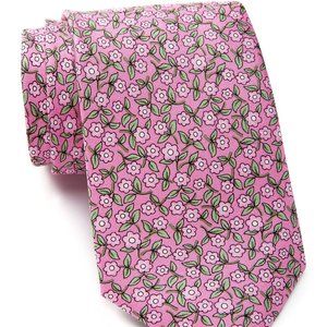 NWT Tailorbyrd Pink Floral Print 100% Silk Tie